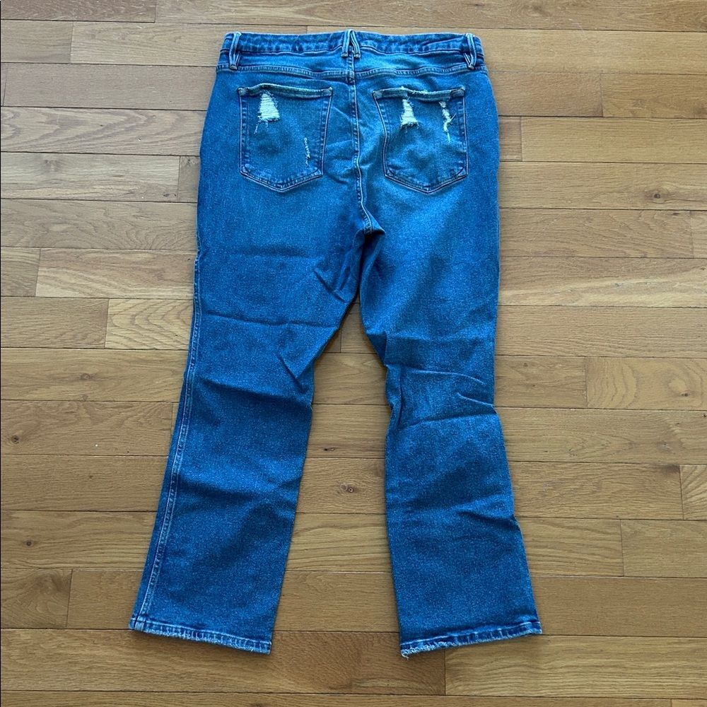 Good American Good Curve Straight Leg Distressed Jeans Women’s Size 15 - Picture 3 of 11